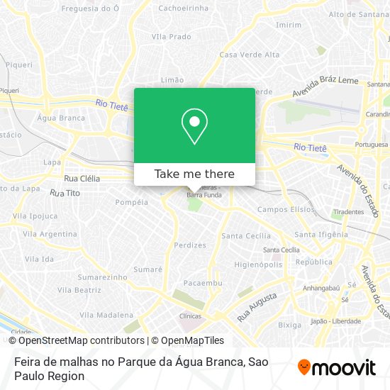 Mapa Feira de malhas no Parque da Água Branca