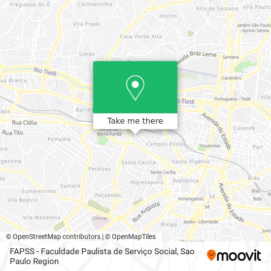 Mapa FAPSS - Faculdade Paulista de Serviço Social