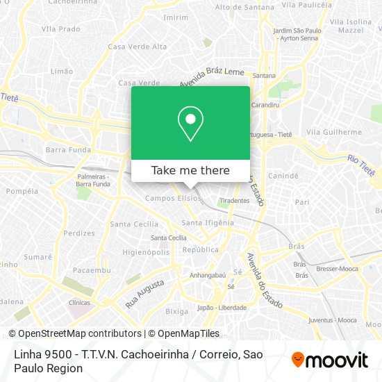 Linha 9500 - T.T.V.N. Cachoeirinha / Correio map