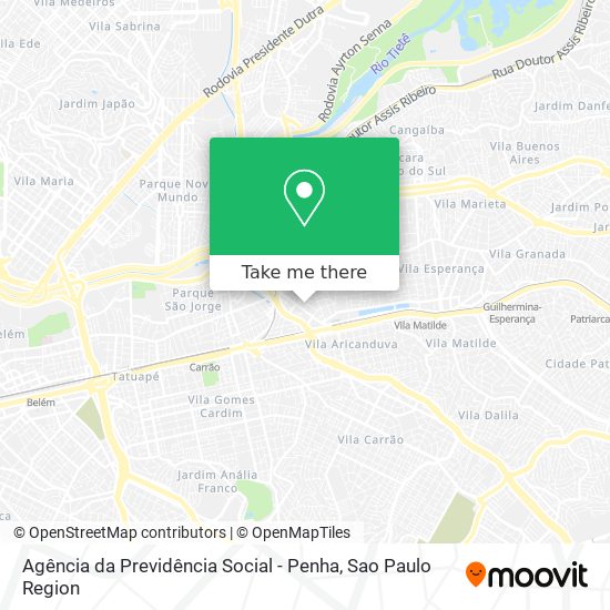 Mapa Agência da Previdência Social  - Penha