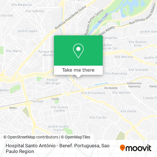 Mapa Hospital Santo Antônio - Benef. Portuguesa