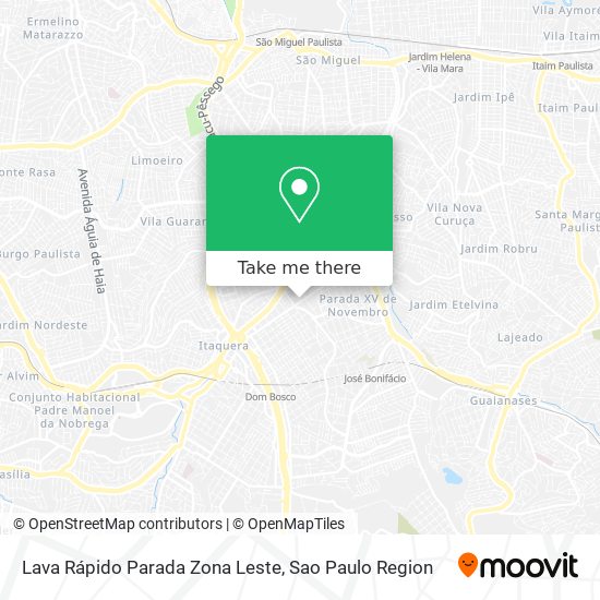 Lava Rápido Parada Zona Leste map