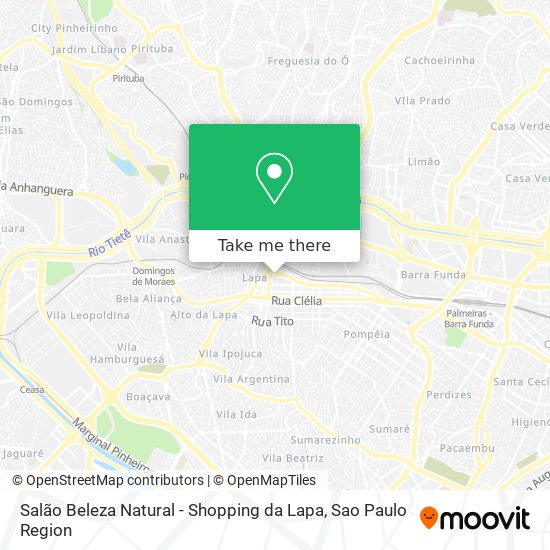 Mapa Salão Beleza Natural - Shopping da Lapa