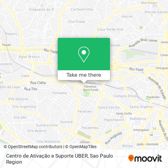 Centro de Ativação e Suporte UBER map