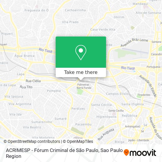 ACRIMESP - Fórum Criminal de São Paulo map