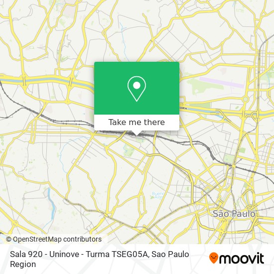 Sala 920 - Uninove - Turma TSEG05A map