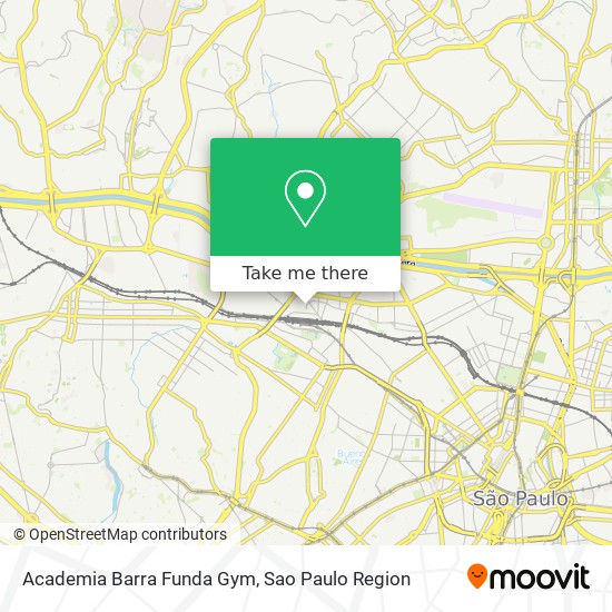 Mapa Academia Barra Funda Gym