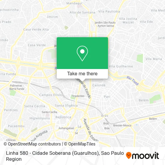 Linha 580 - Cidade Soberana (Guarulhos) map