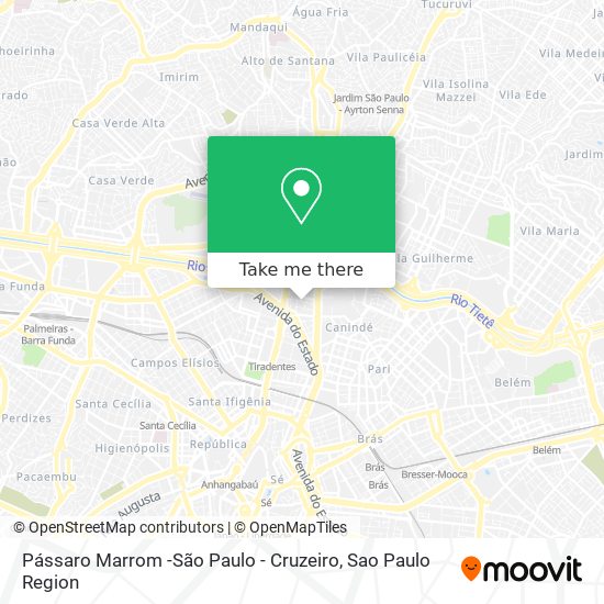 Pássaro Marrom -São Paulo - Cruzeiro map