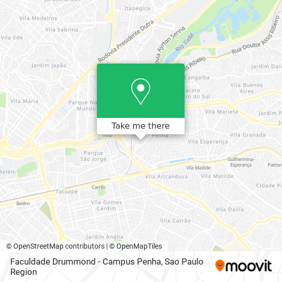 Mapa Faculdade Drummond - Campus Penha