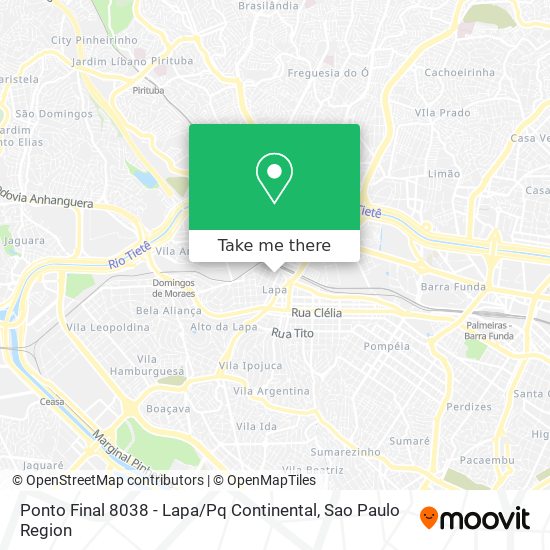 Ponto Final 8038 - Lapa / Pq Continental map