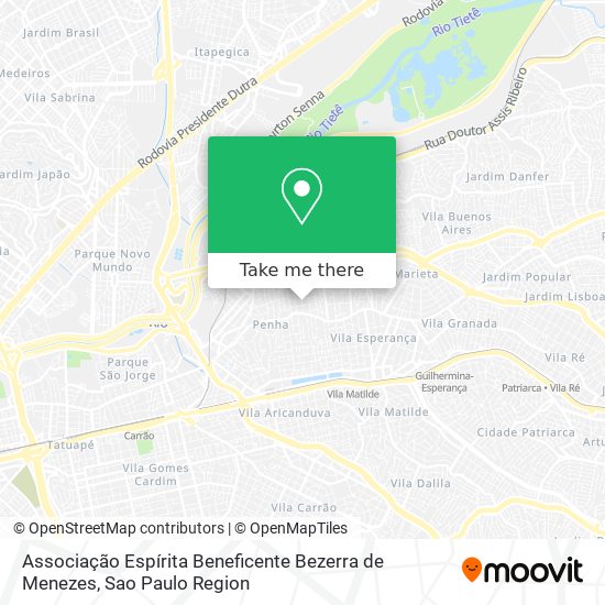 Mapa Associação Espírita Beneficente Bezerra de Menezes