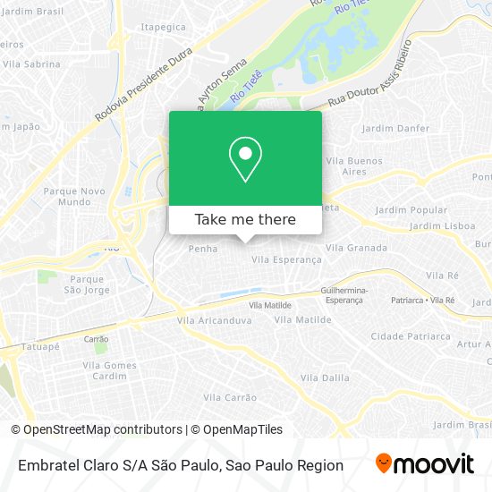 Mapa Embratel Claro S/A São Paulo