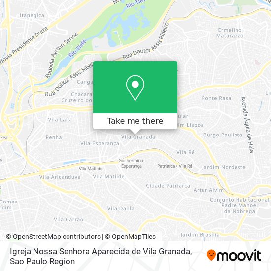 Mapa Igreja Nossa Senhora Aparecida de Vila Granada