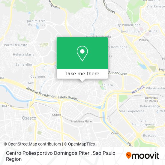 Mapa Centro Poliesportivo Domingos Piteri