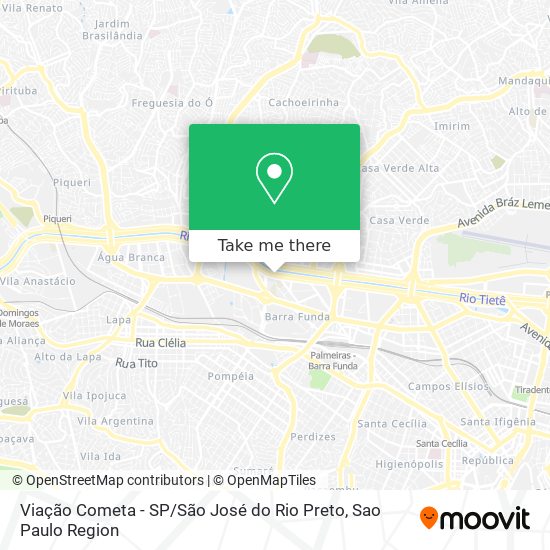 Viação Cometa - SP / São José do Rio Preto map