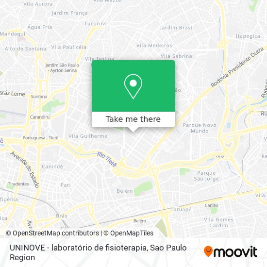 UNINOVE - laboratório de fisioterapia map