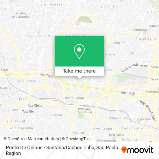Mapa Ponto De Ônibus - Santana / Cachoeirinha
