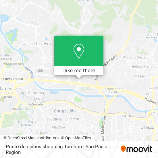 Ponto de ônibus shopping Tamboré map