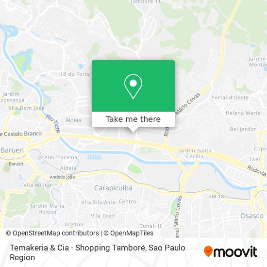 Mapa Temakeria & Cia - Shopping Tamboré