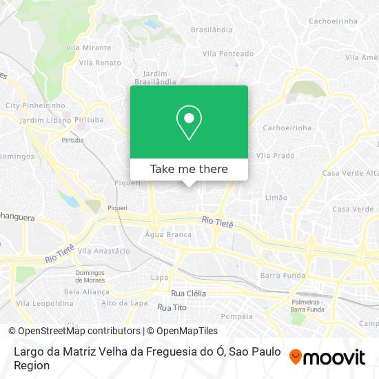 Mapa Largo da Matriz Velha da Freguesia do Ó