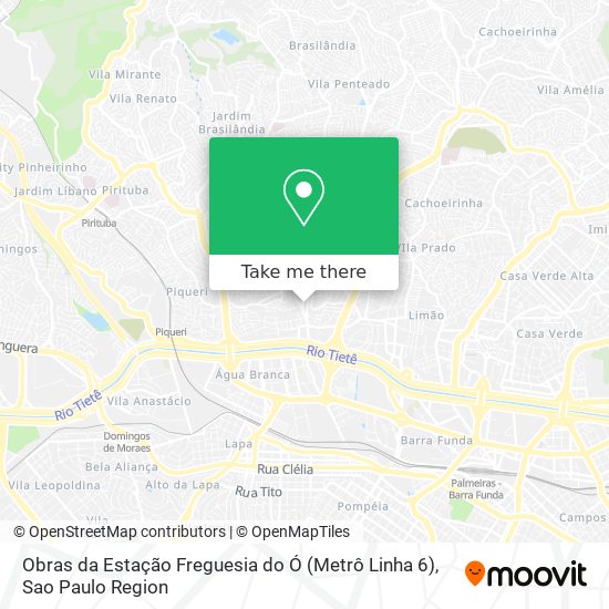 Obras da Estação Freguesia do Ó (Metrô Linha 6) map