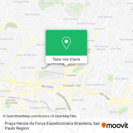 Mapa Praça Heróis da Força Expedicionária Brasileira