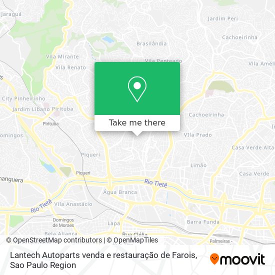 Mapa Lantech Autoparts venda e restauração de Farois