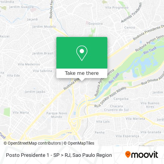 Posto Presidente 1 - SP > RJ map