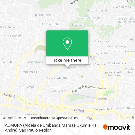 Mapa AUMOPA (Aldeia de Umbanda Mamãe Oxum e Pai André)