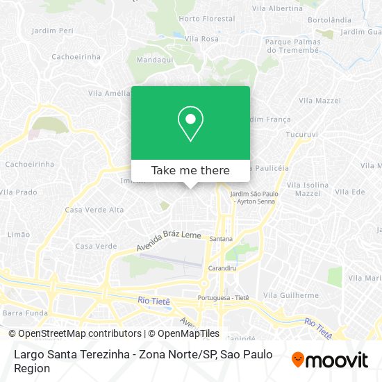 Mapa Largo Santa Terezinha - Zona Norte / SP