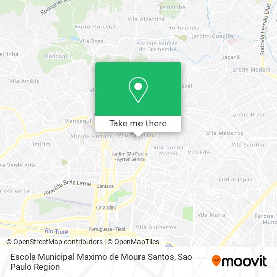 Mapa Escola Municipal Maximo de Moura Santos