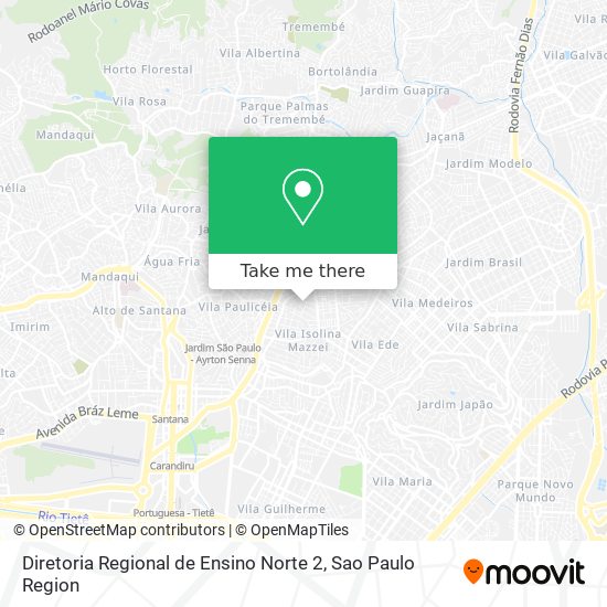 Diretoria Regional de Ensino Norte 2 map