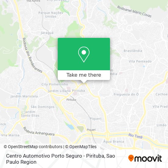 Mapa Centro Automotivo Porto Seguro - Pirituba
