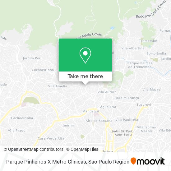 Parque Pinheiros X Metro Clinicas map