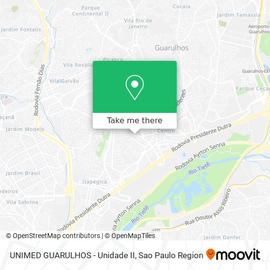 UNIMED GUARULHOS - Unidade II map