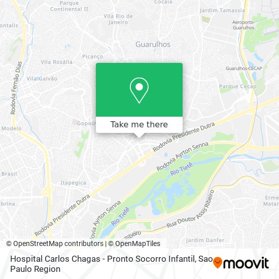 Mapa Hospital Carlos Chagas - Pronto Socorro Infantil