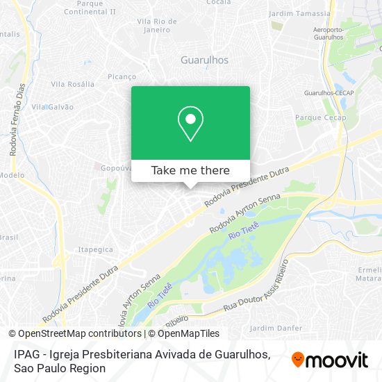 Mapa IPAG - Igreja Presbiteriana Avivada de Guarulhos