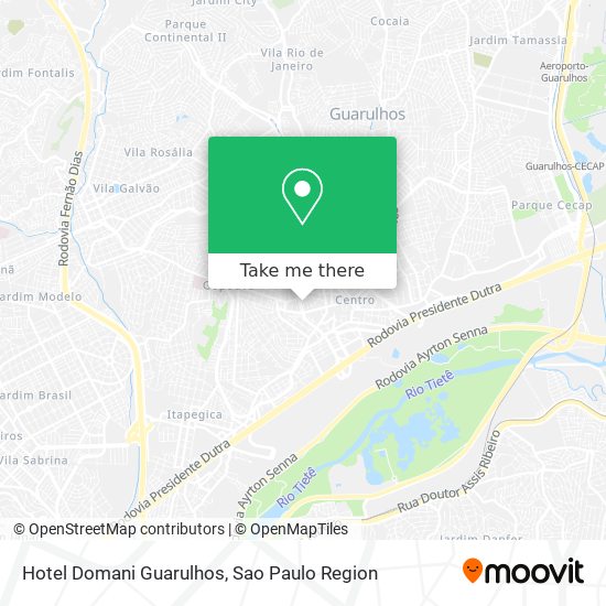 Mapa Hotel Domani Guarulhos