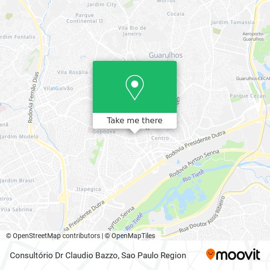 Mapa Consultório Dr Claudio Bazzo