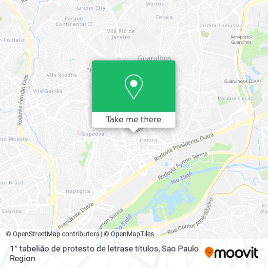 1° tabelião de protesto de letrase títulos map