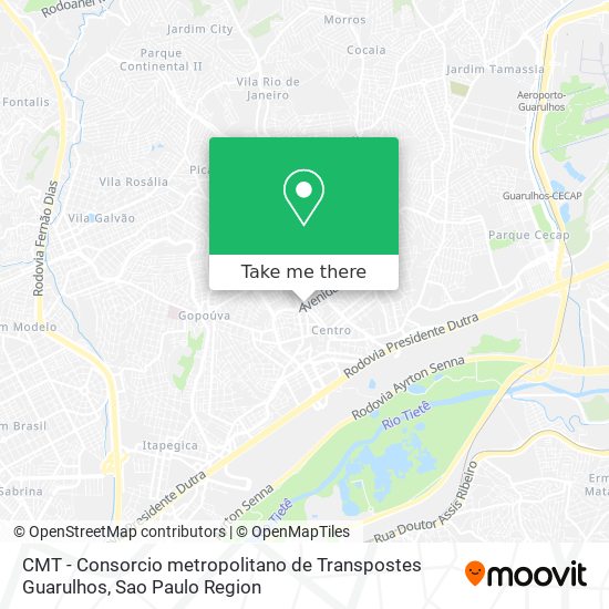 CMT - Consorcio metropolitano de Transpostes Guarulhos map