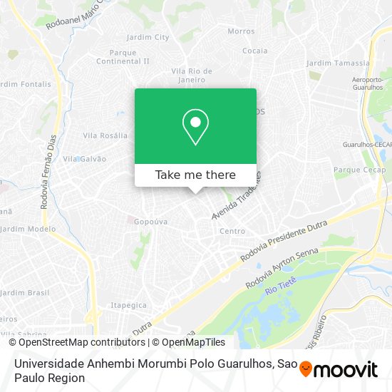 Mapa Universidade Anhembi Morumbi Polo Guarulhos
