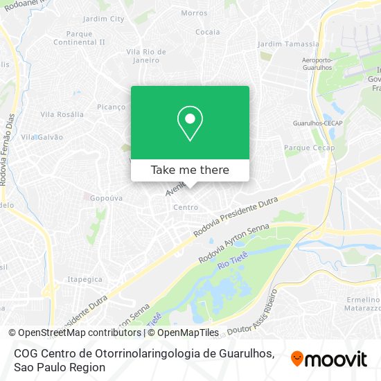 COG Centro de Otorrinolaringologia de Guarulhos map