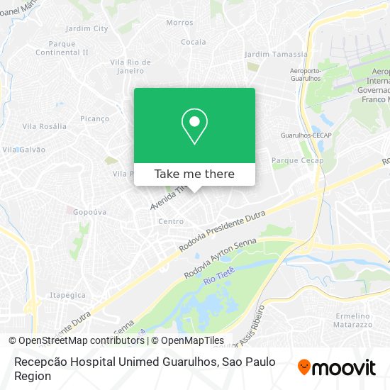 Mapa Recepcão Hospital Unimed Guarulhos