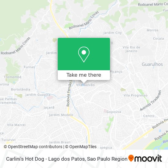 Mapa Carlini's Hot Dog - Lago dos Patos