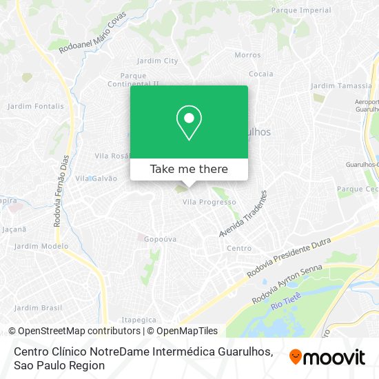 Centro Clínico NotreDame Intermédica Guarulhos map
