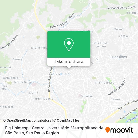 Fig Unimesp - Centro Universitário Metropolitano de São Paulo map