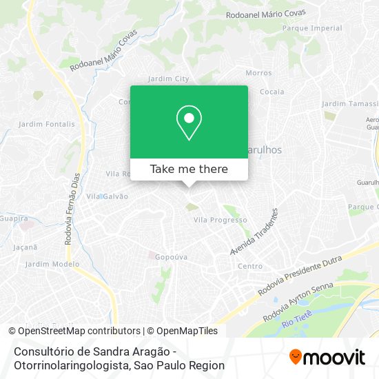Consultório de Sandra Aragão - Otorrinolaringologista map