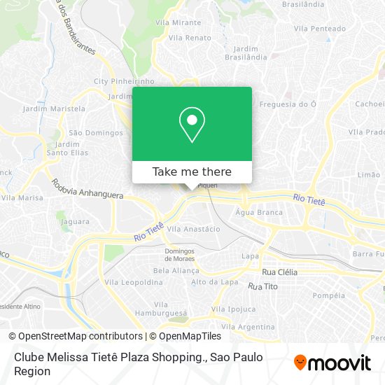Mapa Clube Melissa Tietê Plaza Shopping.
